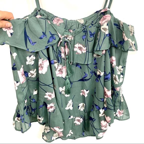 Entro Cute Summer Spaghetti Strap Floral Top Small - Picture 3 of 10
